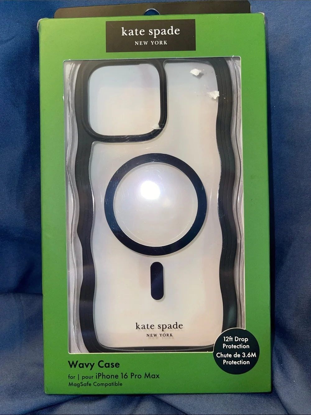 kate spade Clear with Black Wavy Trim MagSafe iPhone Case